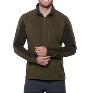 KUHL Men's Olive Charcoal Interceptr Quarter Zip Size M